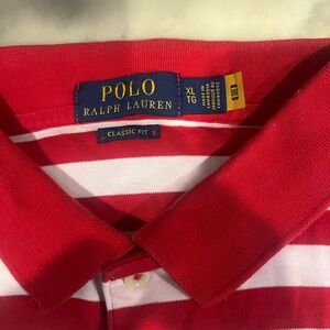 Polo by Ralph Lauren Red and White Striped Shirt